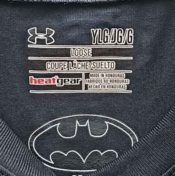 Under Armour UA Black Alter Ego Batman Shirt Size Large - Picture 6 of 6